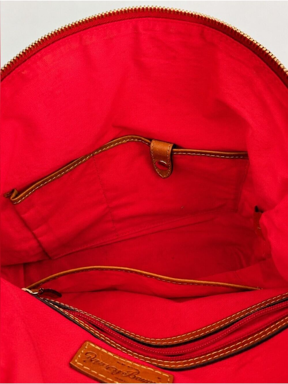 Dooney & Bourke Red Canvas Leather Satchel Handbag - Picture 10 of 10